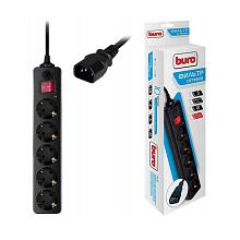 Сетевой фильтр BURO 500SH-1.8-UPS-B 1.8м Black 5 розеток для UPS